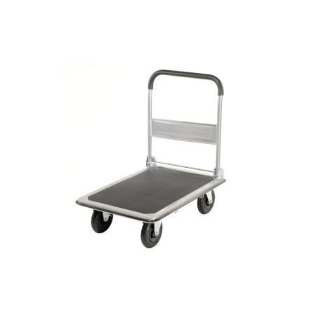 Global Equipment Folding Platform Truck 35x23 Solid Steel Deck - 8" Pneumatic - 600 Lb. Cap. 168134